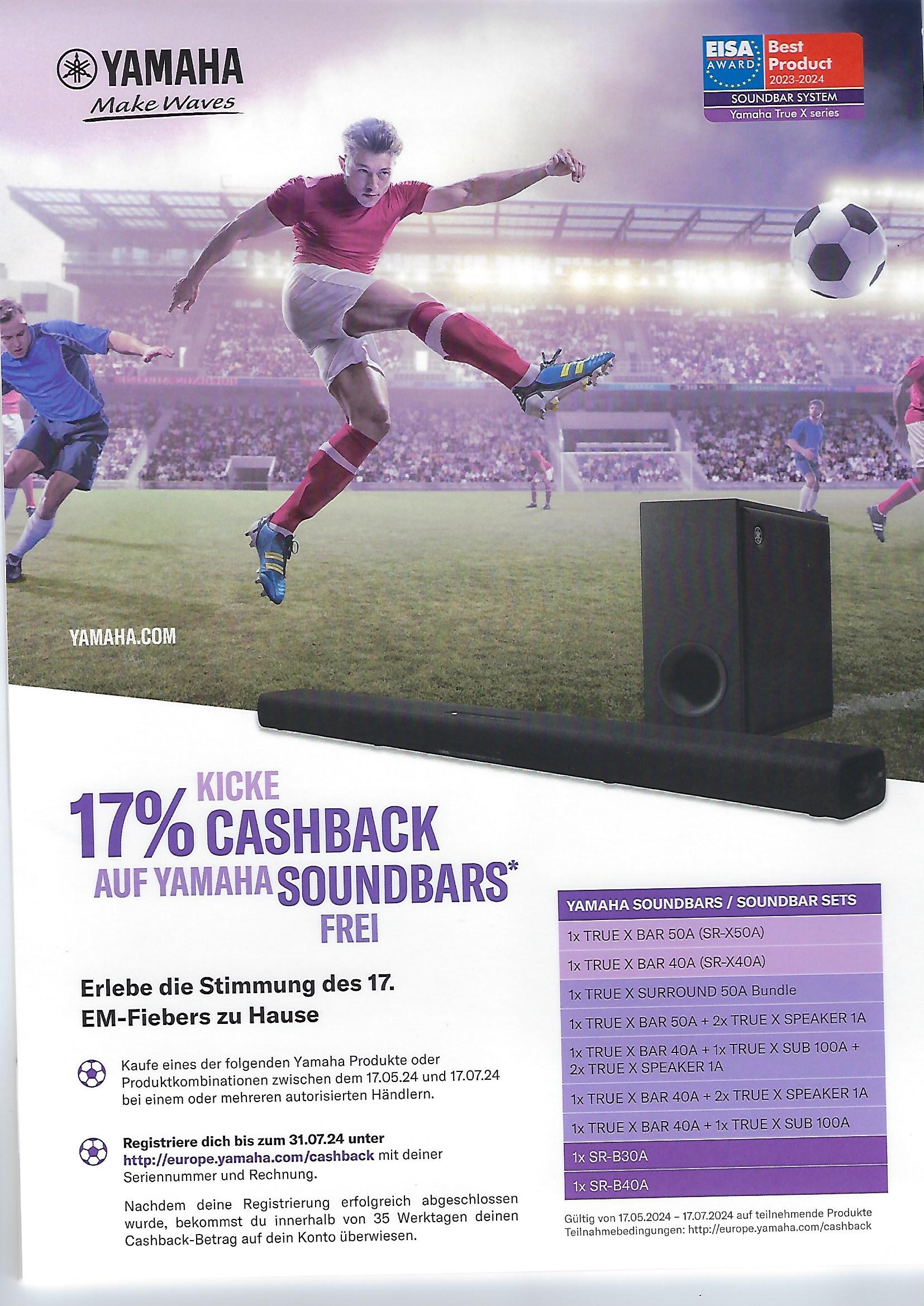 Cashback Aktion Yamaha Soundbars